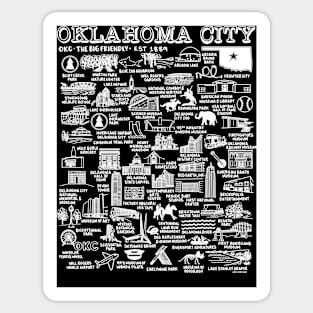 Oklahoma City Map Art Sticker
